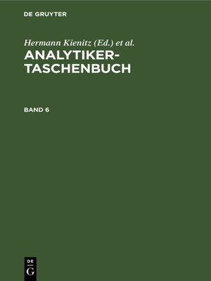 cover image of Analytiker-Taschenbuch. Band 6